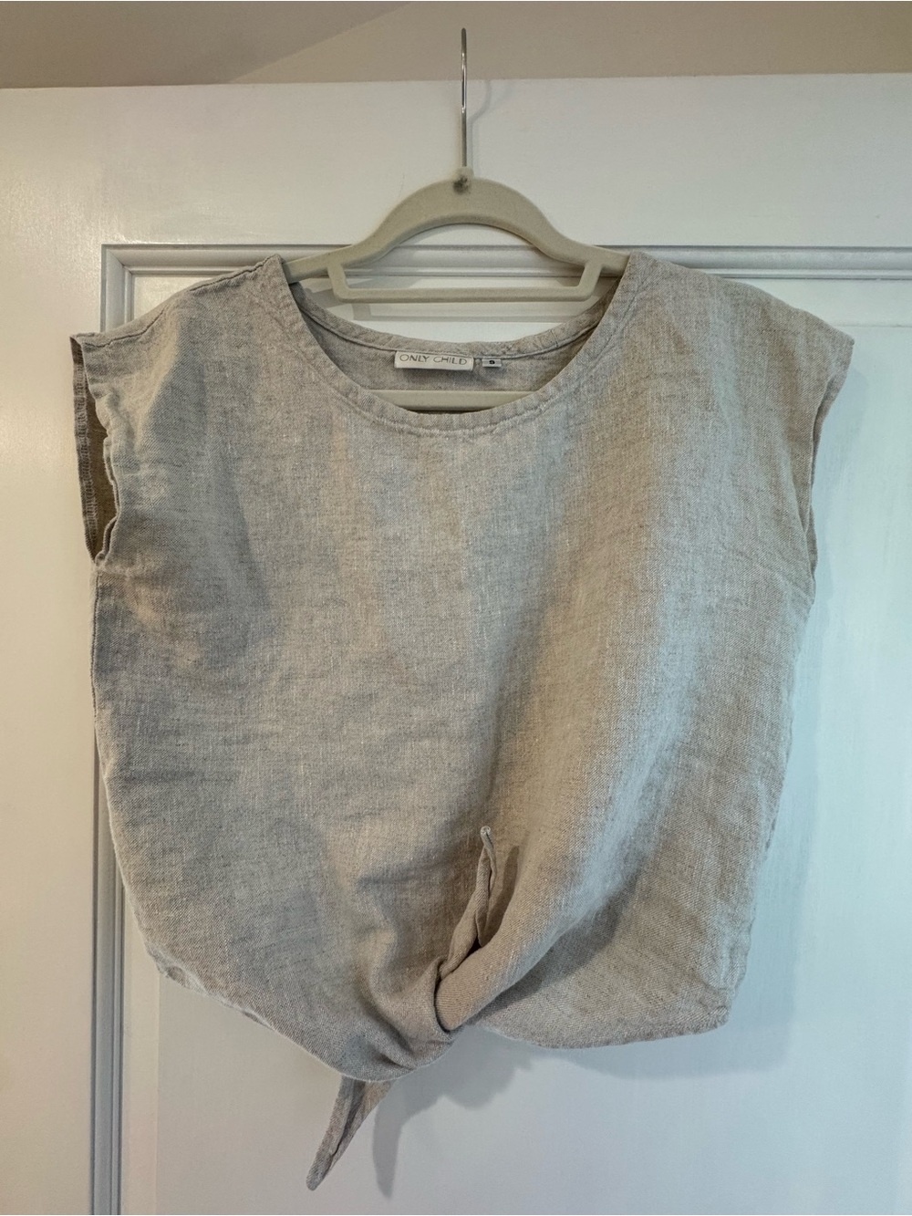 Only Child Linen Tie-Hem Tank